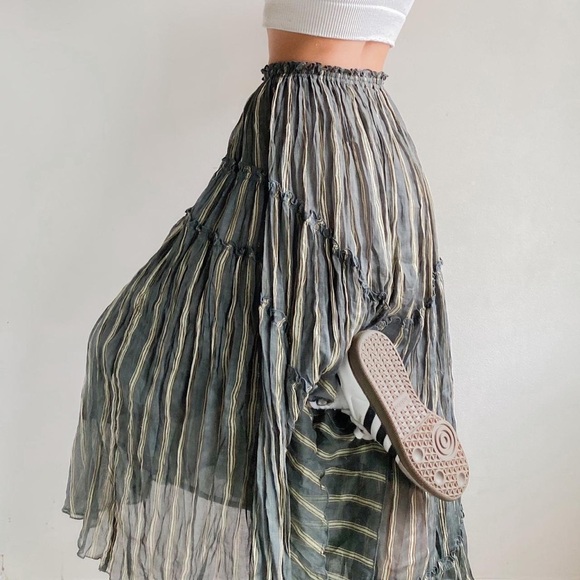 Free People One Ember Printed Midi Skirt With Pockets Size Extra Small - Picture 3 of 12